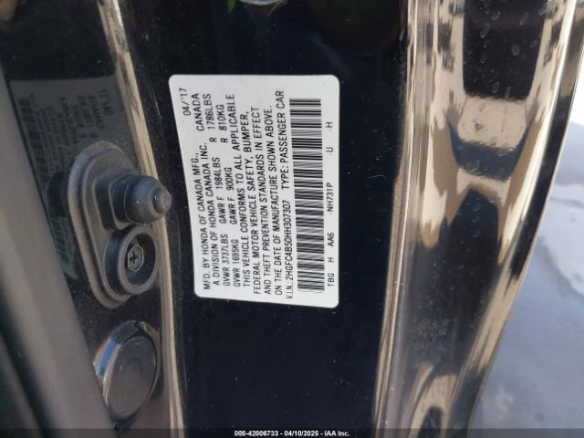 2HGFC4B50HH307307 Honda Civic Lx
