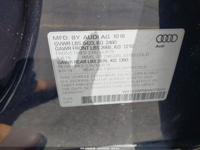 2017 AUDI Q5 WA1C2AFP4HA073034 Photo 8
