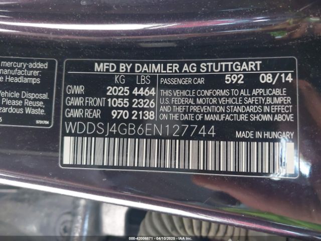 WDDSJ4GB6EN127744 Mercedes-Benz CLA 250 4MATIC