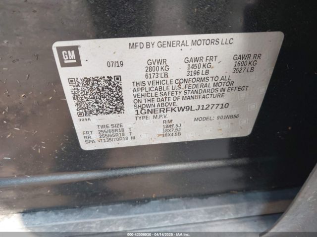 1GNERFKW9LJ127710 Chevrolet Traverse Fwd Ls