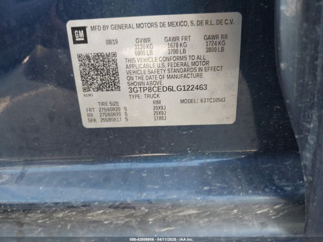 3GTP8CED6LG122463 GMC Sierra 1500 2wd  Short Box Elevation