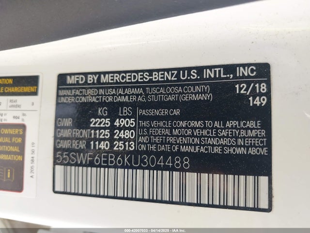 55SWF6EB6KU304488 Mercedes-Benz m276