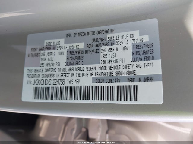 JM3KKBHDXS1224788 Mazda Cx-90 3.3 Turbo Preferred Package