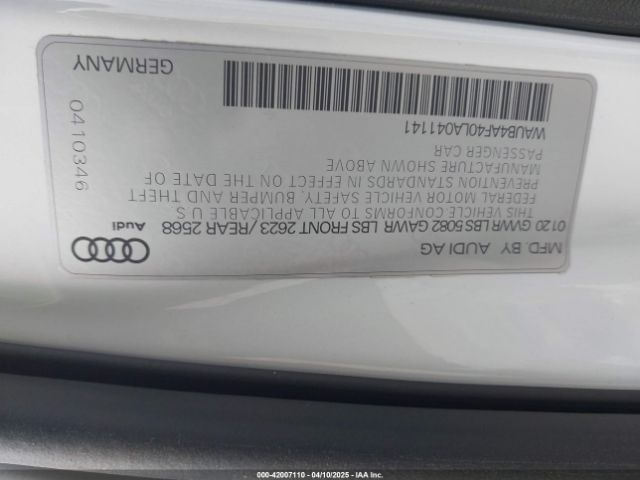 WAUB4AF40LA041141 Audi S4 Premium Plus Tfsi Quattro Tiptronic