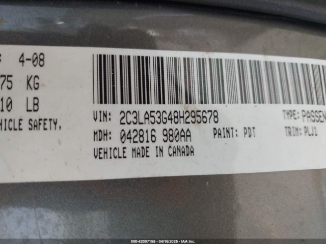 2008 CHRYSLER 300 2C3LA53G48H295678 Photo 8