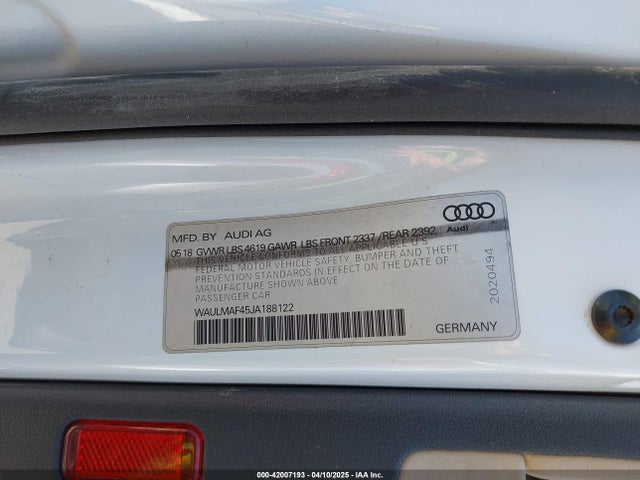 WAULMAF45JA188122 Audi A4 2.0t Tech Ultra Premium/2.0t Ultra Premium