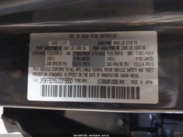 JM3KFBDM9J0315680 Mazda Cx-5 Grand Touring