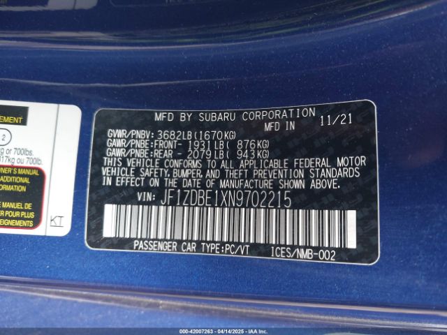 2022 SUBARU BRZ JF1ZDBE1XN9702215 Photo 8