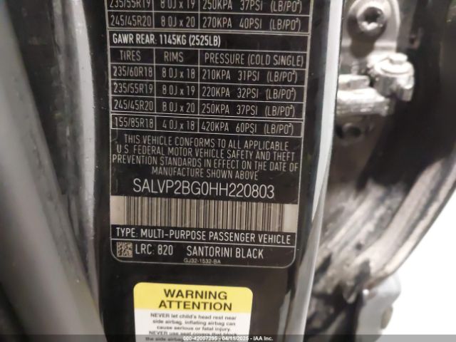 SALVP2BG0HH220803 Land Rover Range Rover Evoque Se/se Premium