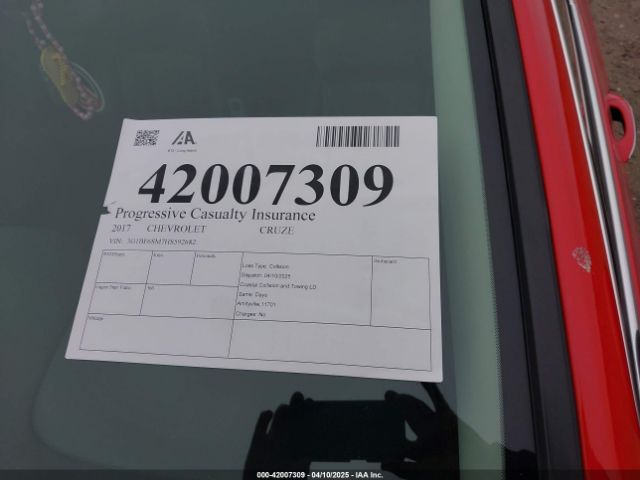 3G1BF6SM7HS592682 Chevrolet Cruze Premier Auto