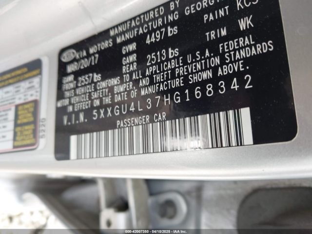 5XXGU4L37HG168342 KIA OPTIMA EX