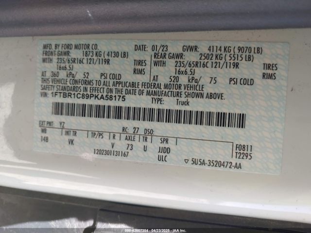 1FTBR1C89PKA58175 Ford Transit-250
