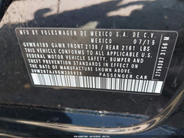 3VW267AJ9GM205926 Volkswagen Jetta 1.4t S