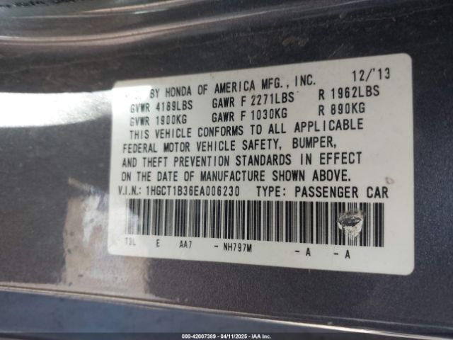 1HGCT1B36EA006230 Honda Accord Lx-s