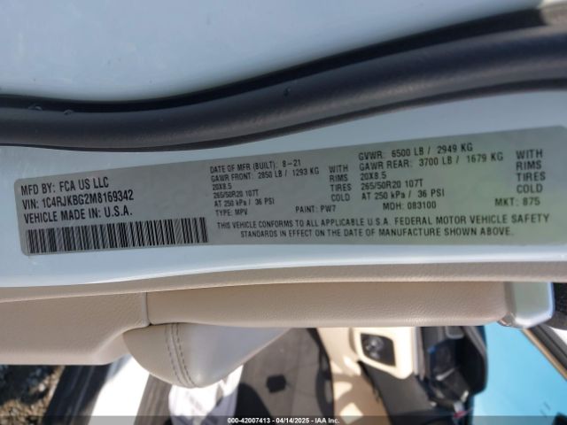 2021 JEEP GRAND CHEROKEE L 1C4RJKBG2M8169342 Photo 8