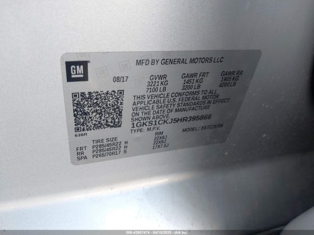 1GKS1CKJ5HR395866 GMC YUKON DENALI