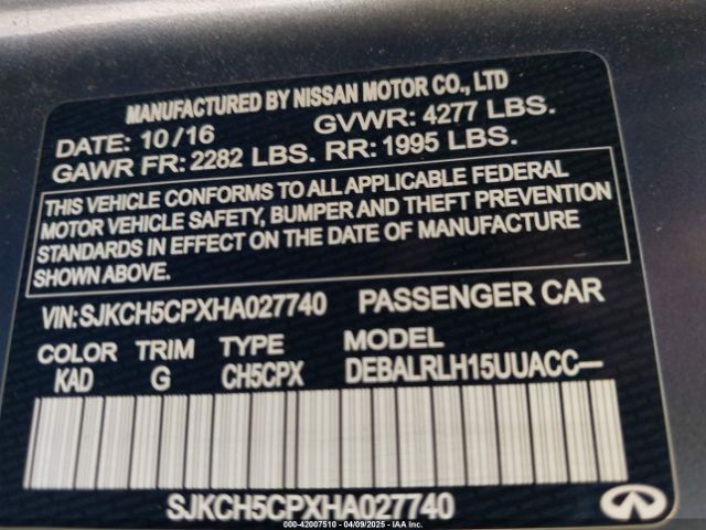 SJKCH5CPXHA027740 Infiniti Qx30 Premium