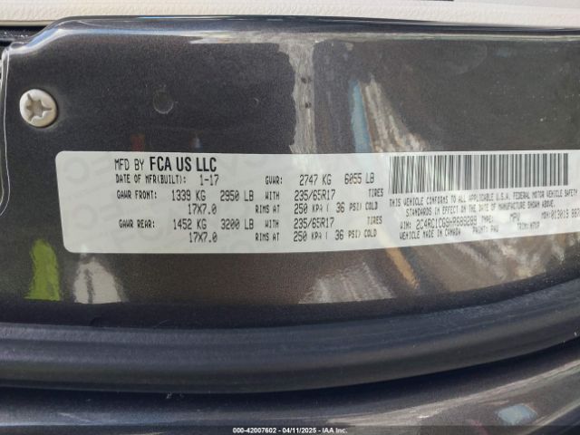 2C4RC1CG9HR689289 Chrysler Pacifica Lx