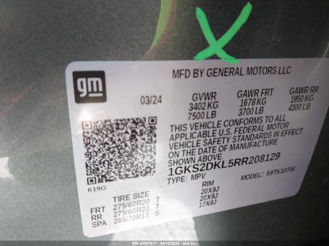 1GKS2DKL5RR208129 GMC Yukon 4wd Denali