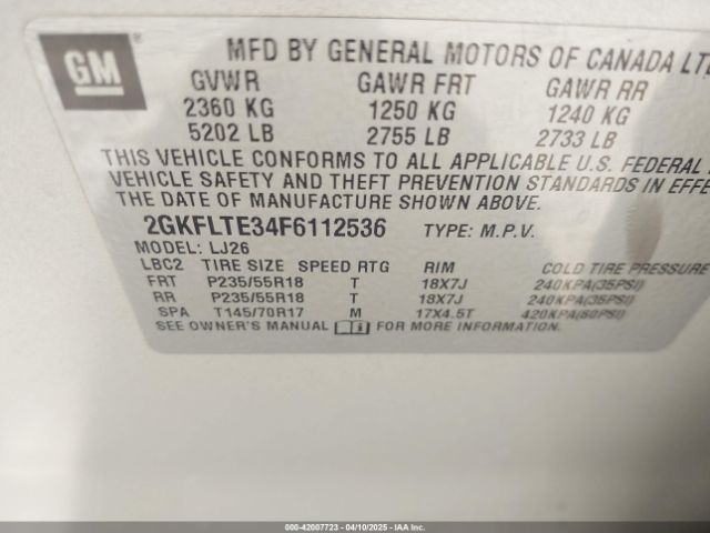 2GKFLTE34F6112536 GMC Terrain Slt-2