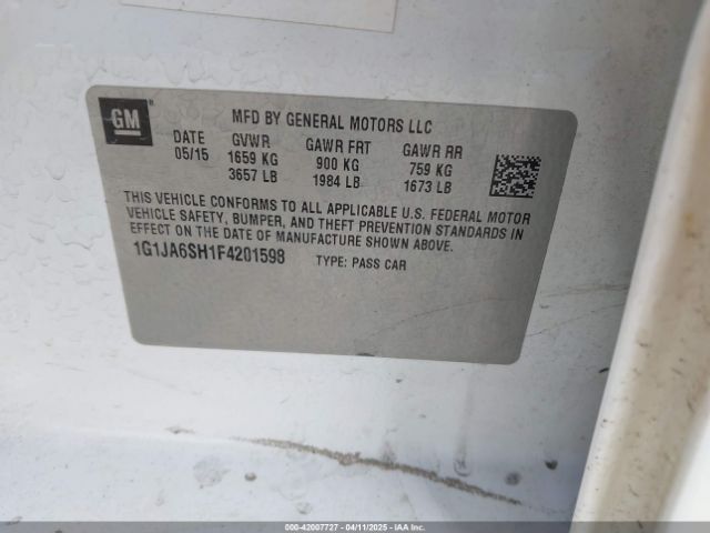 1G1JA6SH1F4201598 Chevrolet Sonic Ls Auto