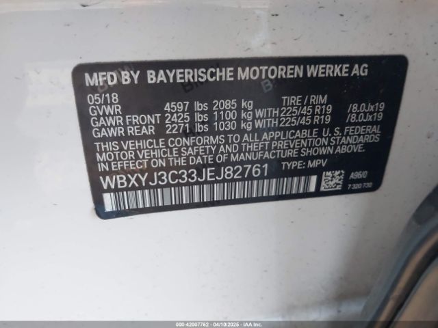 WBXYJ3C33JEJ82761 BMW X2 Sdrive28i