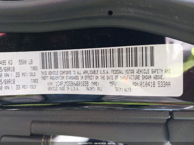 2017 JEEP CHEROKEE 1C4PJMDS9HW601639 Photo 8