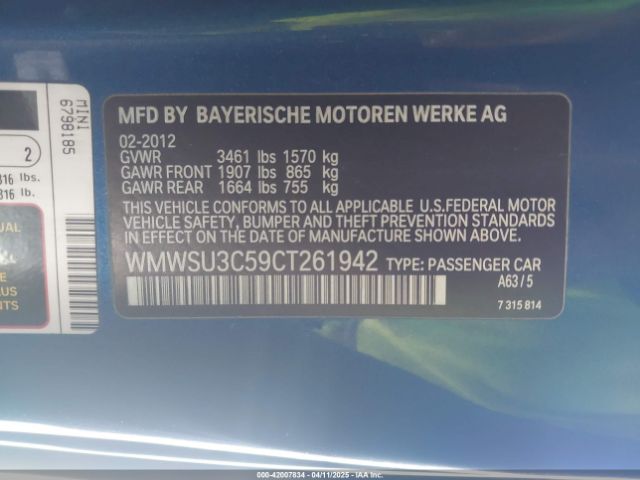 2012 MINI COOPER WMWSU3C59CT261942 Photo 8