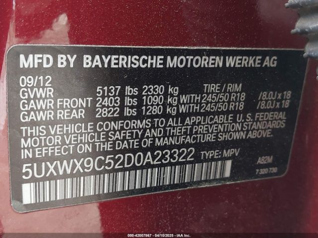 2013 BMW X3 5UXWX9C52D0A23322 Photo 8