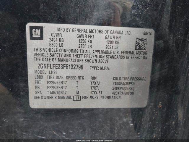 2GNFLFE33F6132796 Chevrolet EQUINOX 1LT