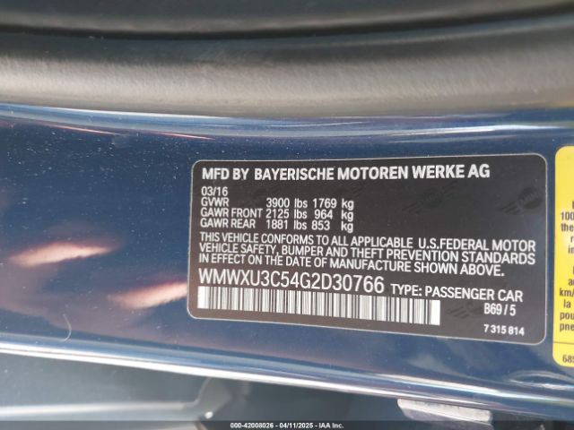 WMWXU3C54G2D30766 Mini Hardtop Cooper S
