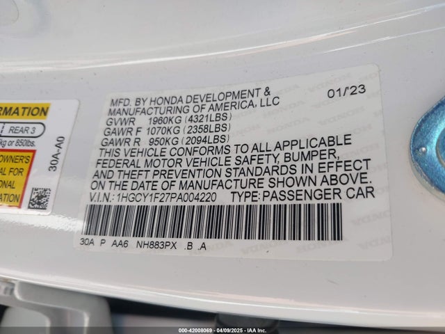 1HGCY1F27PA004220 Honda ACCORD LX