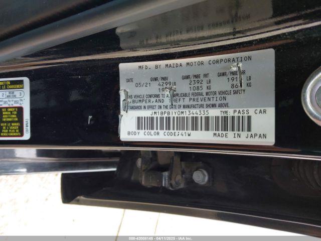 JM1BPBJY0M1344335 Mazda Mazda3 Hatchback 2.5 Turbo