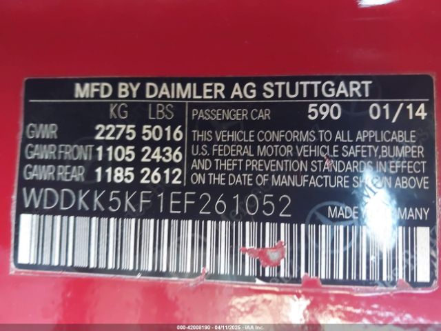 WDDKK5KF1EF261052 Mercedes-Benz E 350