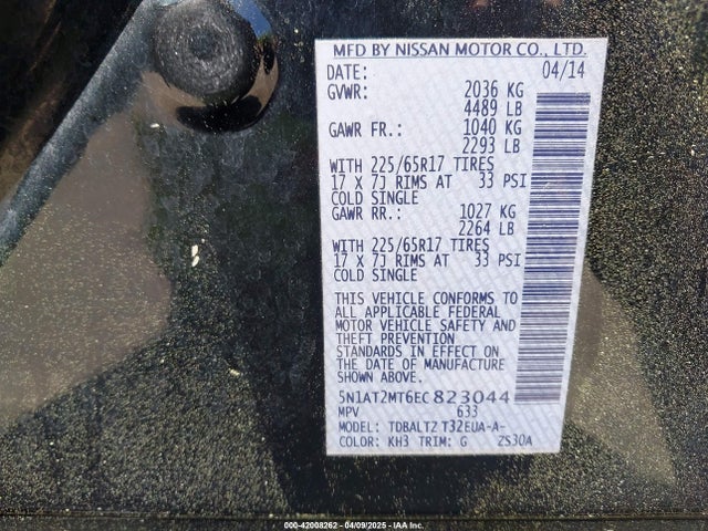 Nissan ROGUE SV 2014 5N1AT2MT6EC823044 Image 9