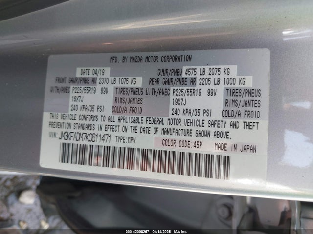 JM3KFADM7K0611471 Mazda Cx-5 Grand Touring