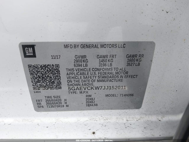 Buick Enclave Avenir 2018 5GAEVCKW7JJ152011 Image 9