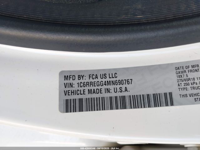 1C6RREGG4MN690767 RAM 1500 Tradesman  4x2 5'7 Box