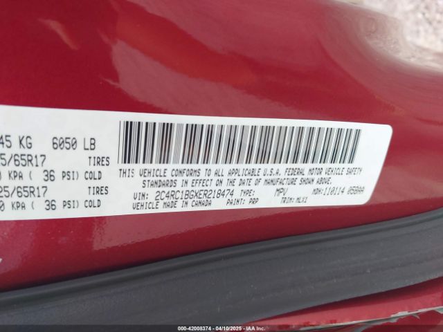 2C4RC1BGXER218474 Chrysler Town & Country Touring