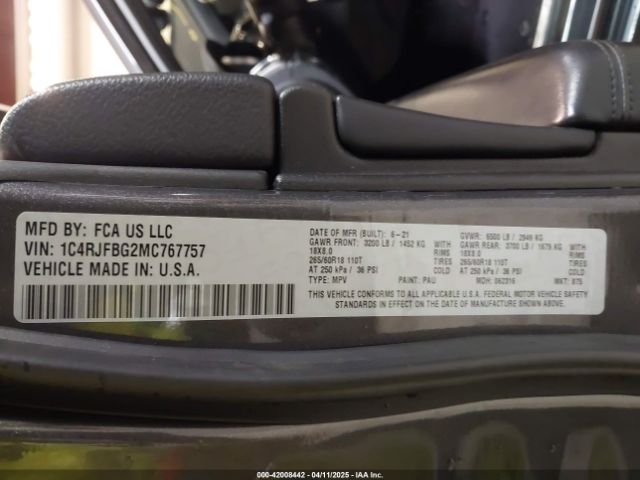 1C4RJFBG2MC767757 Jeep Grand Cherokee Limited 4x4