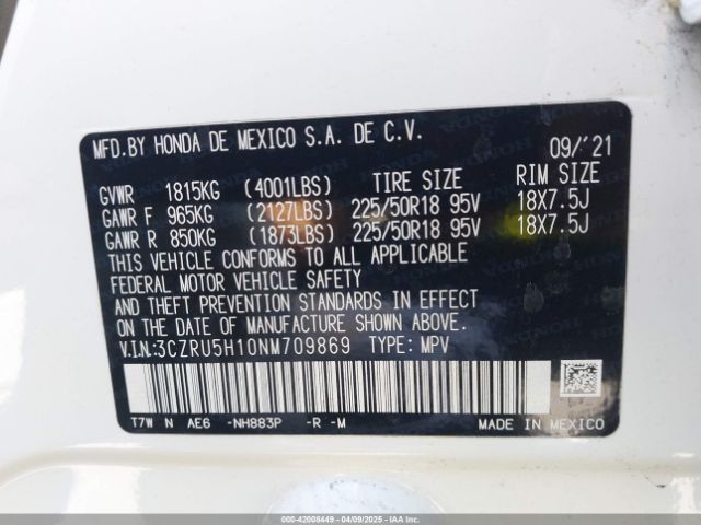 3CZRU5H10NM709869 Honda Hr-v 2wd Sport