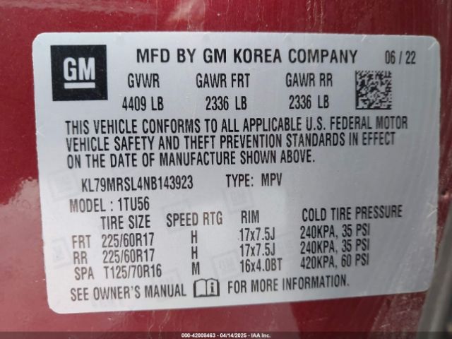 2022 CHEVROLET TRAILBLAZER KL79MRSL4NB143923 Photo 8