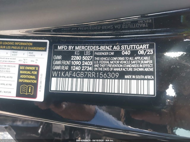 W1KAF4GB7RR156309 Mercedes-Benz C 300