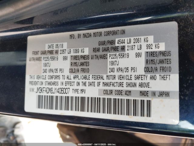 JM3KFADM8J1406007 Mazda Cx-5 Grand Touring