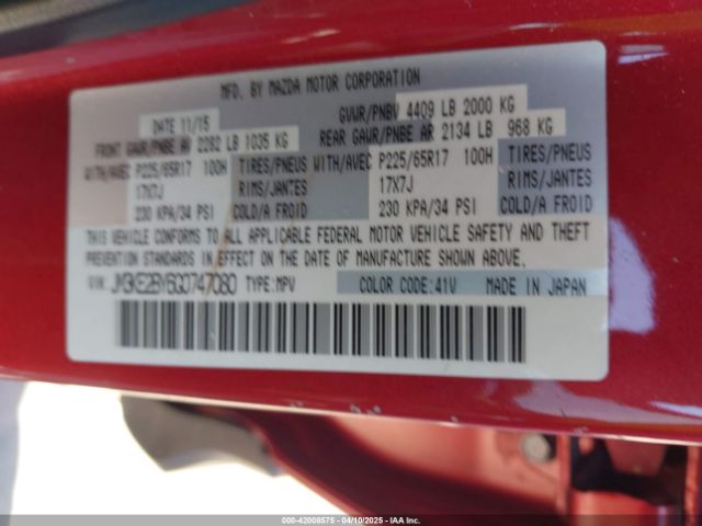 JM3KE2BY6G0747080 Mazda CX-5 SPORT