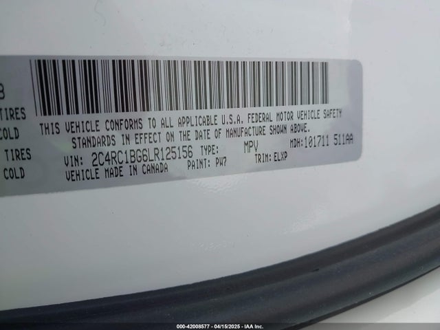 Chrysler Pacifica Touring L 2020 2C4RC1BG6LR125156 Image 9