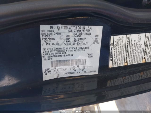 2004 LINCOLN AVIATOR 5LMEU68H84ZJ07959 Photo 8