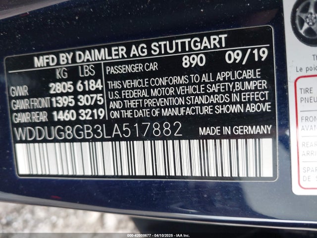 WDDUG8GB3LA517882 Mercedes-Benz S 560 4matic