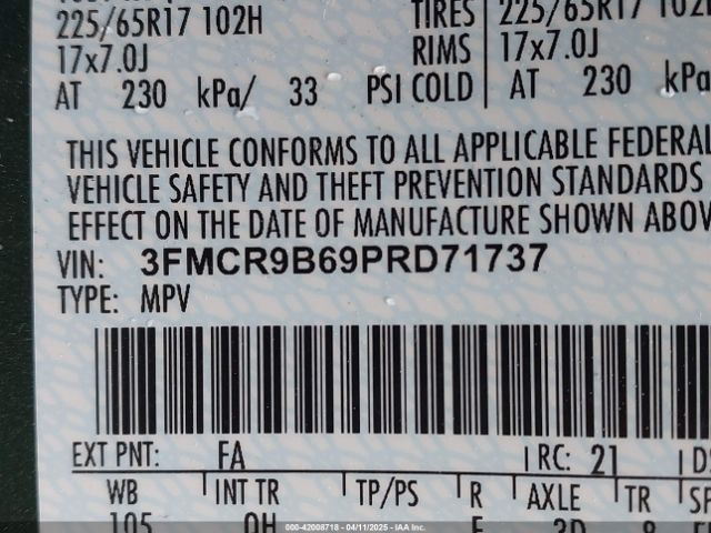 3FMCR9B69PRD71737 Ford Bronco Sport Big Bend