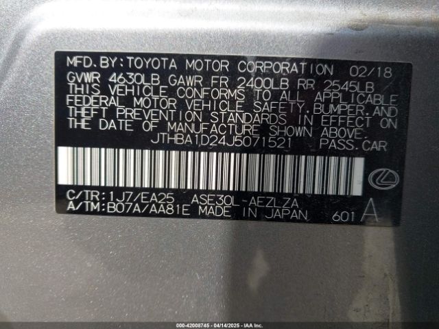 JTHBA1D24J5071521 Lexus IS 300